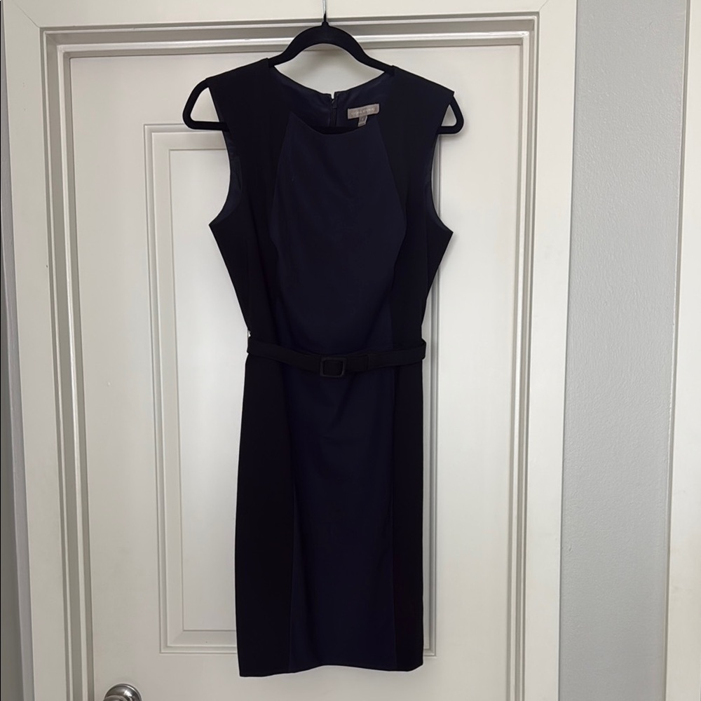 Banana Republic Black Sheath Midi Dress Crew Neck Sleeveless
